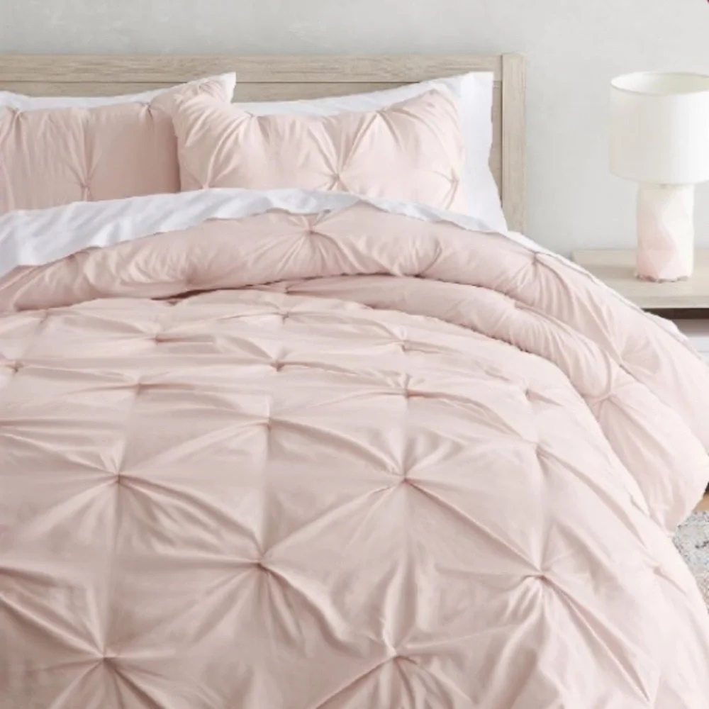 Pottery Barn Teen Blush Pink Microfiber Pintuck Comforter•NWT